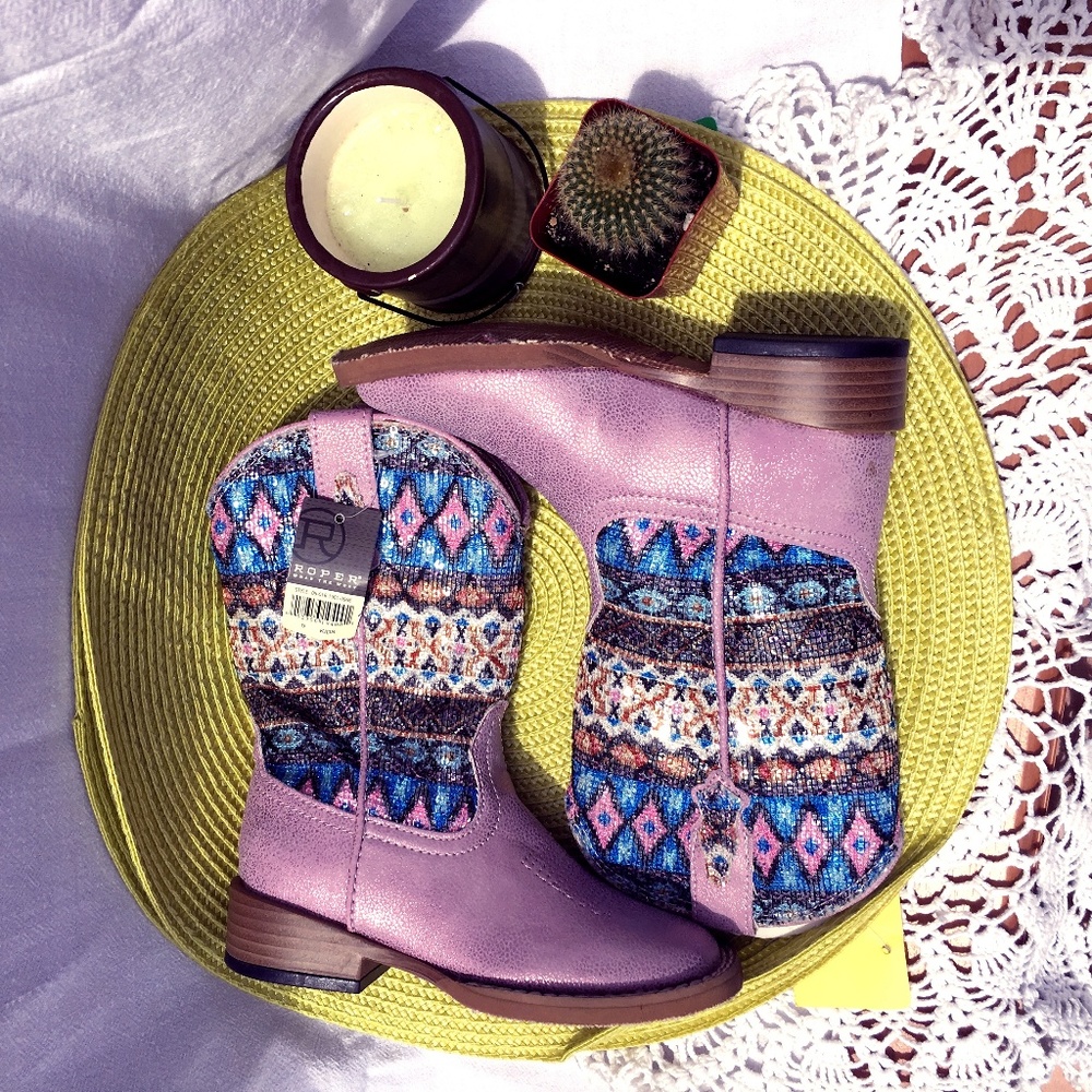 Roper Girls Toddler Kids Aztec Pink Western Boots